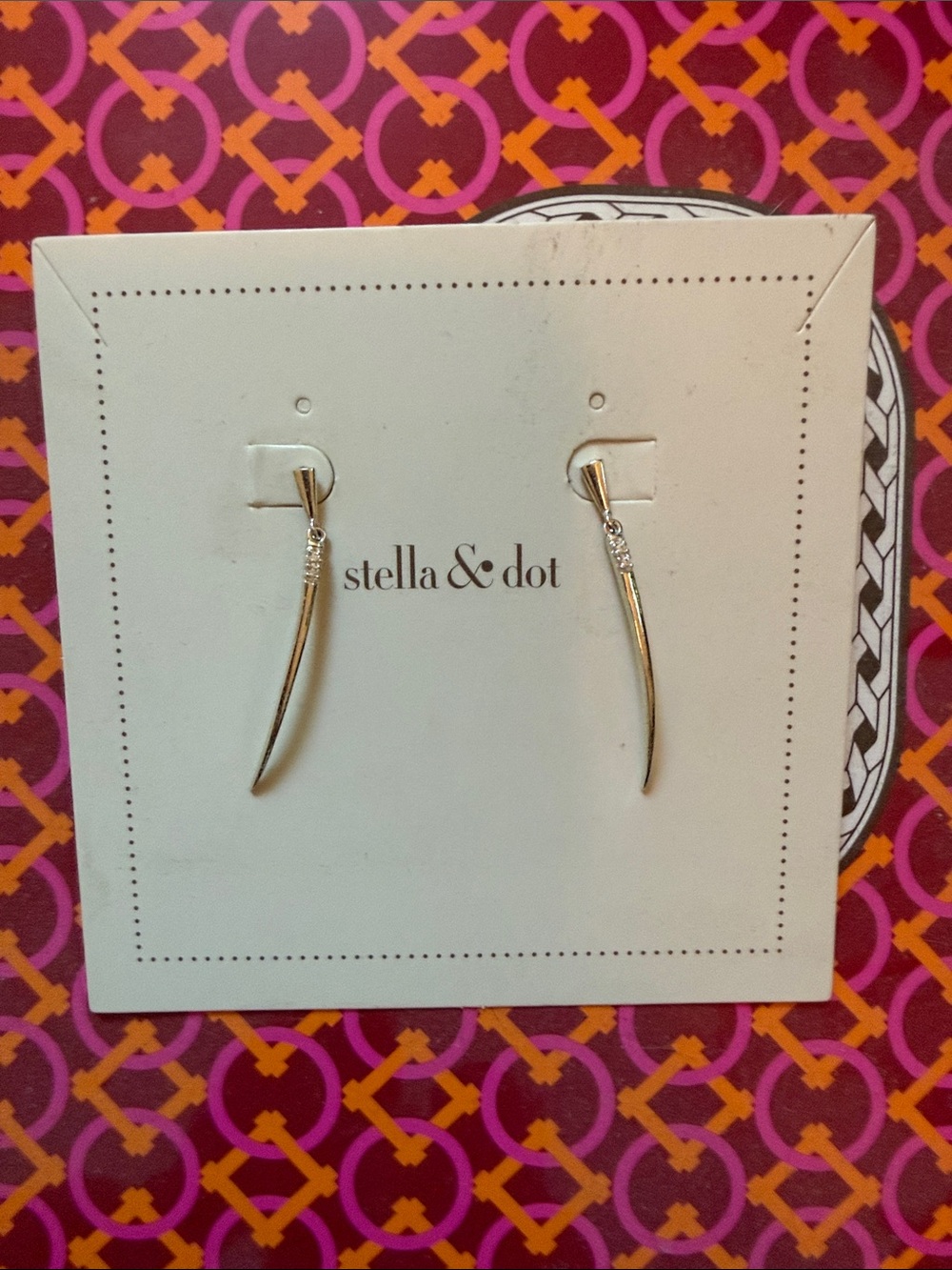 Stella & Dot Polished Silver Tusk Drop Earrings